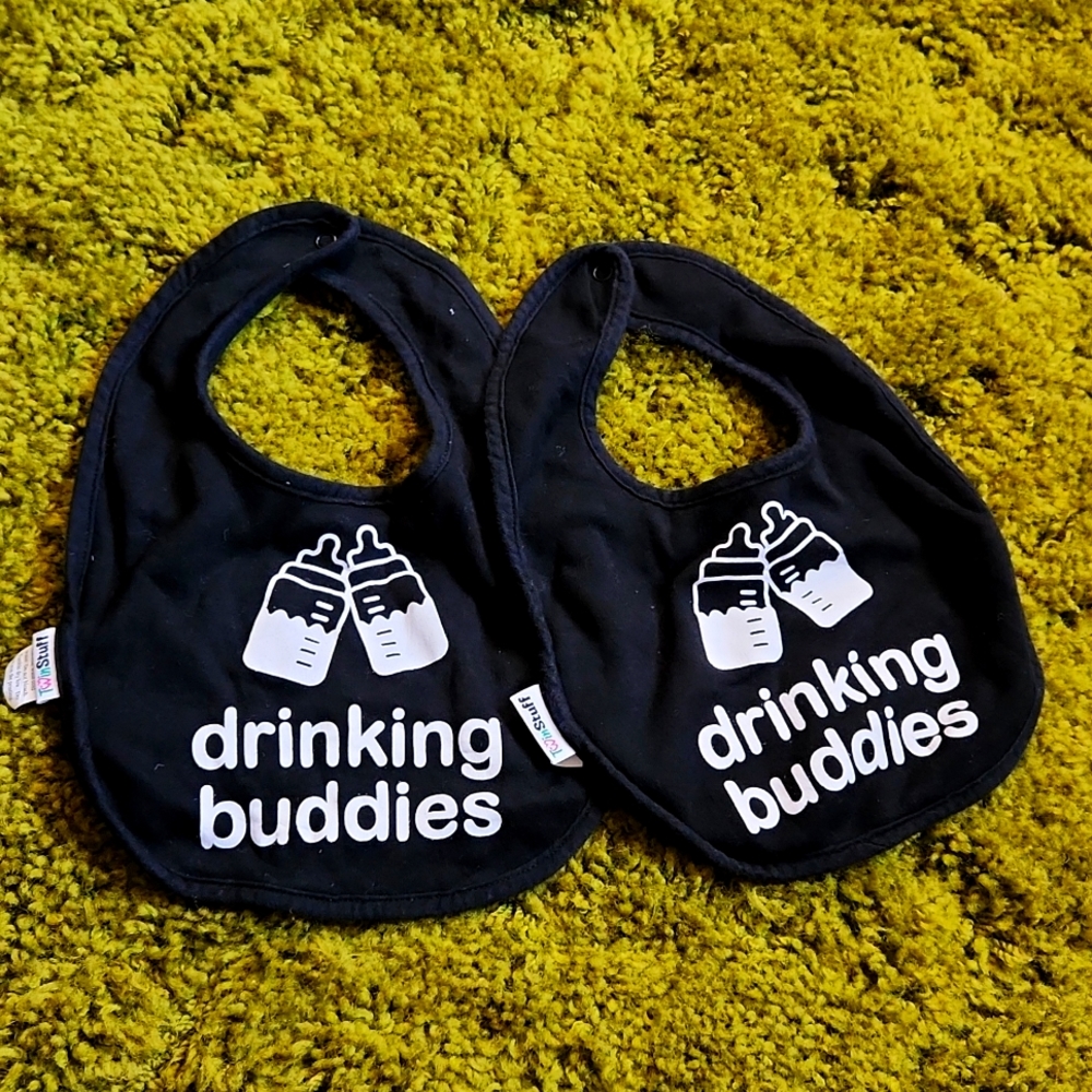 Twin drinking buddies bibs
